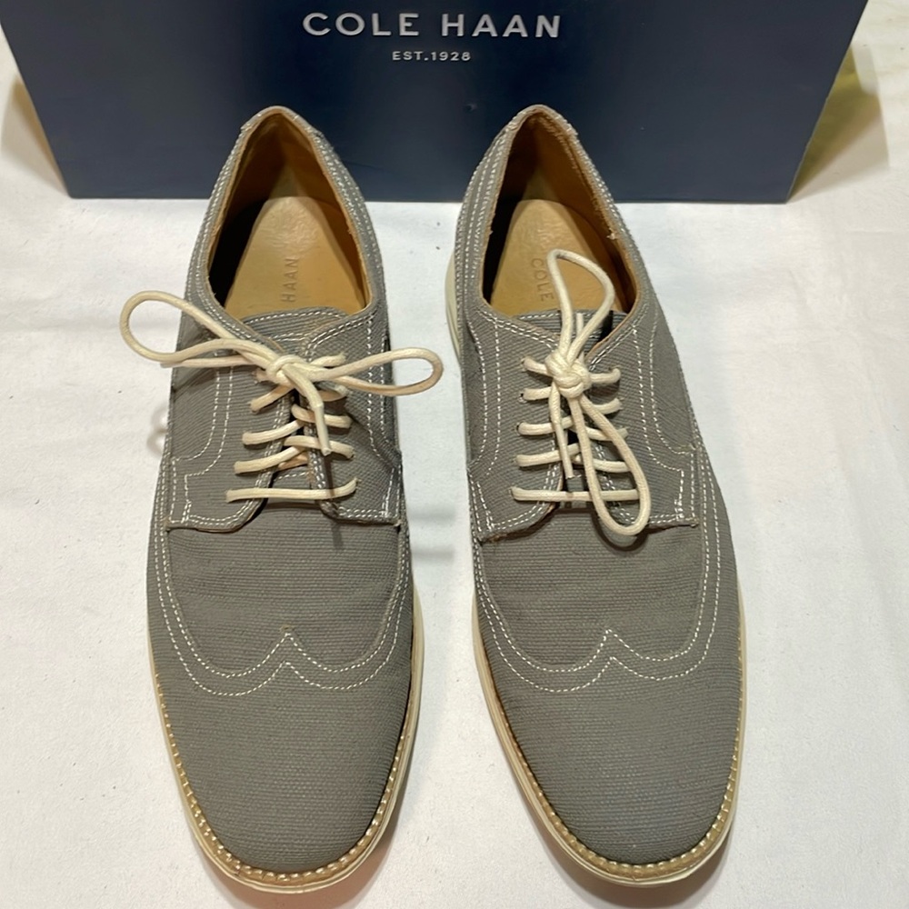 Men's Cole Haan 'LunarGrand' Canvas Longwing, Size 10.5 D - Grey